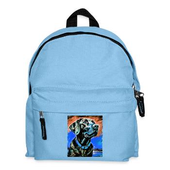 Labrador Hund Porträt - Kinder Rucksack - Hellblau - Vorne