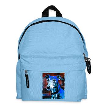 Portrait de chien lévrier - Sac à dos Enfant - bleu clair - Devant