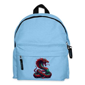 Mythische Schlange mit Sonnenuntergang Jahr der Schlange 2025 - Kinder Rucksack - Hellblau - Vorne