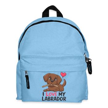 Adorable Labrador Puppy with Heart Balloon - Kids' Backpack - light blue - Front