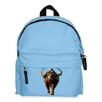 Büffel Kaffernbüffel Safari Afrikanischer Büffel - Kinder Rucksack - Hellblau - Vorne