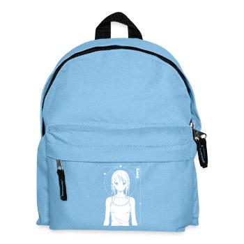 Cartoon Girl – Stylish Illustration - Kids' Backpack - light blue - Front