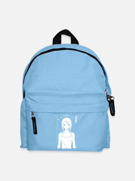 Cartoon-Mädchen – Stilvolle Illustration - Kinder Rucksack - Hellblau