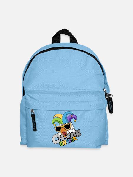 Karneval Fasching Chicken on Tour Konfetti Parade - Kinder Rucksack - Hellblau