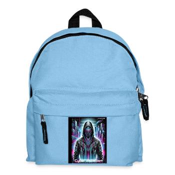 Cyber Rebellion – Neon Warrior - Kids' Backpack - light blue - Front