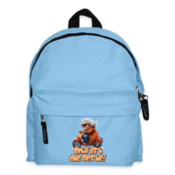 Funny granny on scooter granny is the best - Kids' Backpack - light blue - Front