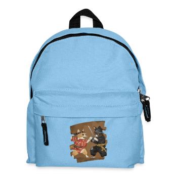 Japanischer Katzen Kampf - Kinder Rucksack - Hellblau - Vorne