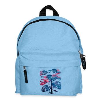 Rétro Monstera Plante Neon Synthwave - Sac à dos Enfant - bleu clair - Devant