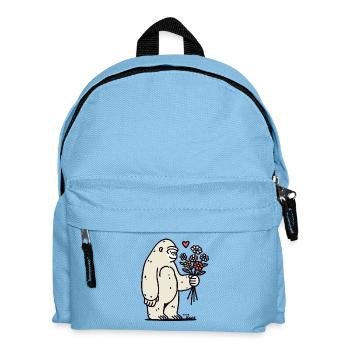 Gentle gorilla with bouquet of flowers - Kids' Backpack - light blue - Front