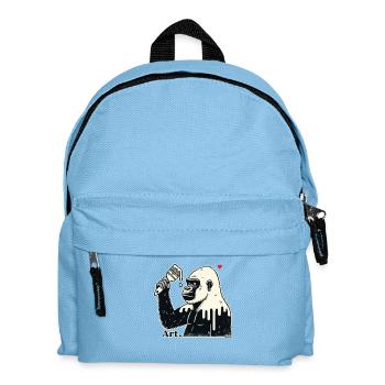 Gorilla artist, customer with brush and paint - Kids' Backpack - light blue - Front
