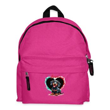 Dackel Hund Love Dackel Hundefreunde Tierliebhaber - Kinder Rucksack - Fuchsia - Vorne