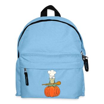Frosch Kürbis Koch Kochkunst Halloween kochen - Kinder Rucksack - Hellblau - Vorne