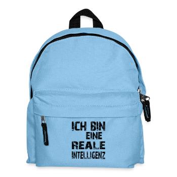 KI Spruch Ich bin eine reale Intelligenz - Kinder Rucksack - Hellblau - Vorne