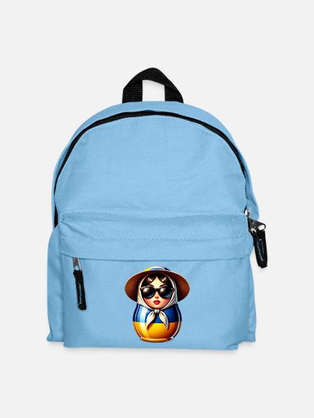 Ukraine Matroschka mit Sonnenbrille für Ukrainer - Kinder Rucksack - Hellblau
