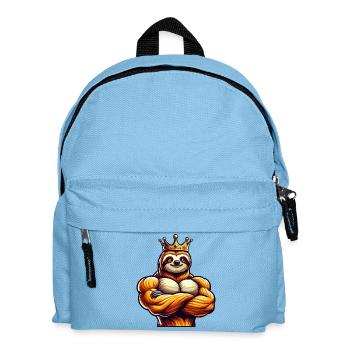 Muscular Sloth King Fitness Workout - Kids' Backpack - light blue - Front