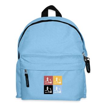 Carrés Gym Tapis roulant Fitness Sports Hobby Drôle - Sac à dos Enfant - bleu clair - Devant