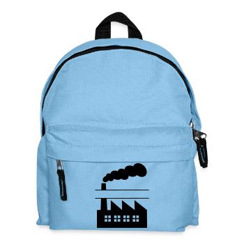 Factory with smoke name banner - Kids' Backpack - light blue - Front