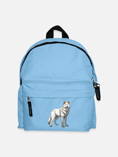 Wolf Tier - Kinder Rucksack - Hellblau