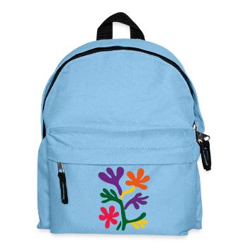 Matisse inspiriert: Abstraktes Blumenmuster - Kinder Rucksack - Hellblau - Vorne