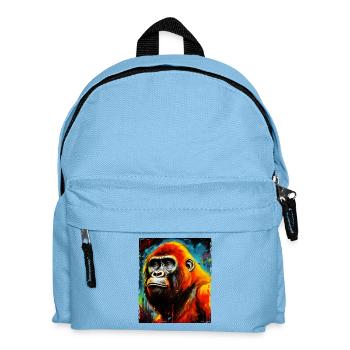 Gorilla Portrait - Kids' Backpack - light blue - Front