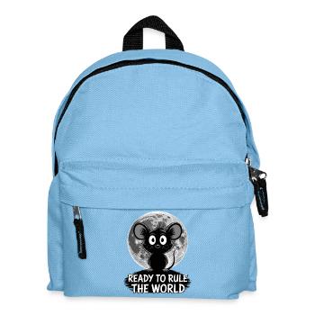 Prêt à conquérir le monde – Souris au clair de lune - Sac à dos Enfant - bleu clair - Devant