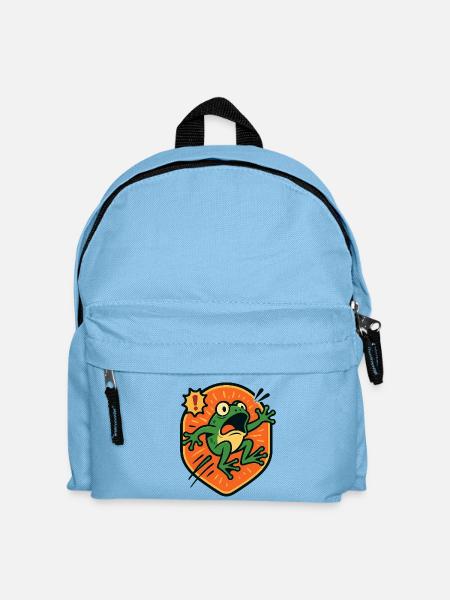 Panic Frog badge - Kids' Backpack - light blue