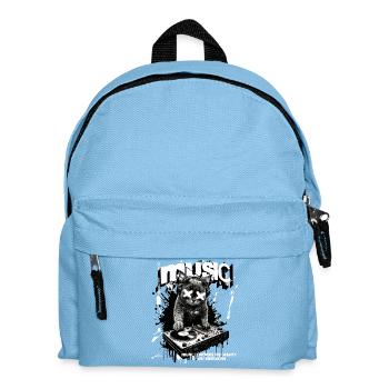 Music Cat DJ Party Turntables Fun - Kids' Backpack - light blue - Front