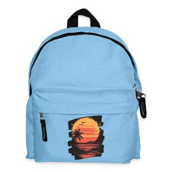 Beach Palm Trees Sunset Summer - Kids' Backpack - light blue - Front