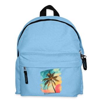 Beach Palm Trees Sunset Summer - Kids' Backpack - light blue - Front