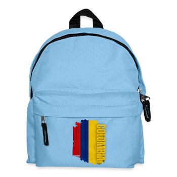Vertikale Kolumbien Flagge, ich liebe Kolumbien - Kinder Rucksack - Hellblau - Vorne