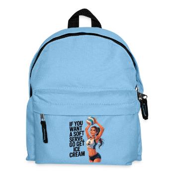 Soft-Serve? Dann ab zum Eis – Volleyball - Kinder Rucksack - Hellblau - Vorne