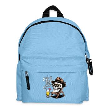 SKELETTE, DAS LEBEN IST KURZ, GENIESSE JEDE SEKUNDE - Kinder Rucksack - Hellblau - Vorne