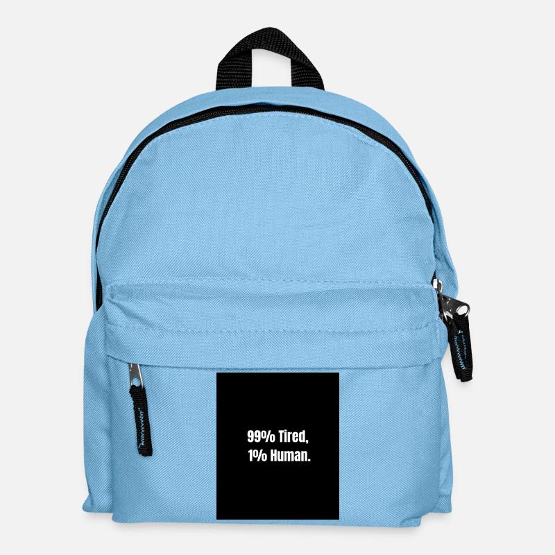 99% Tired – Zero Battery Mode - Sac à dos Enfant - bleu clair