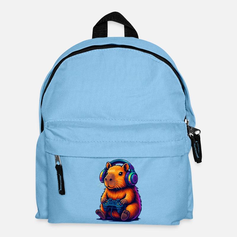 Gaming Capybara Vibes - Kinder Rucksack - Hellblau