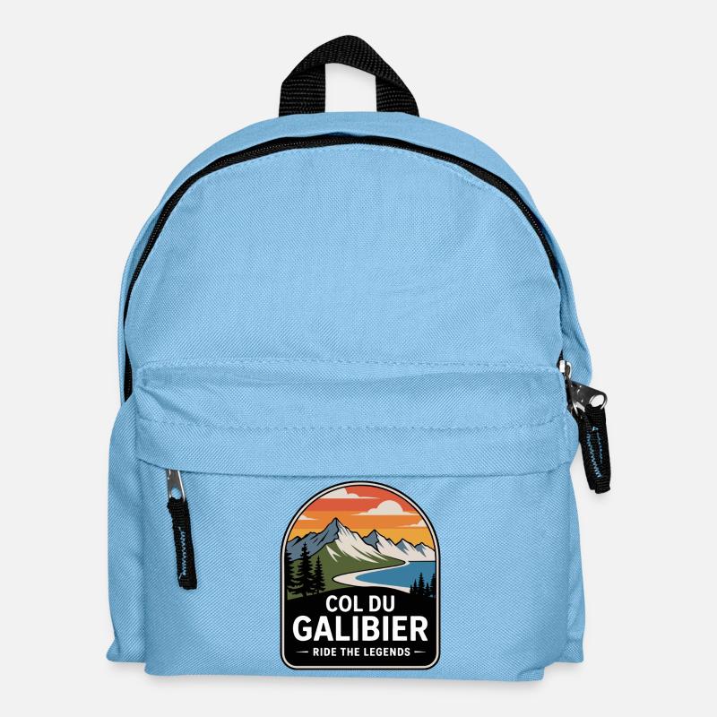 Col du Galibier Panneau Cyclisme - Sac à dos Enfant - bleu clair