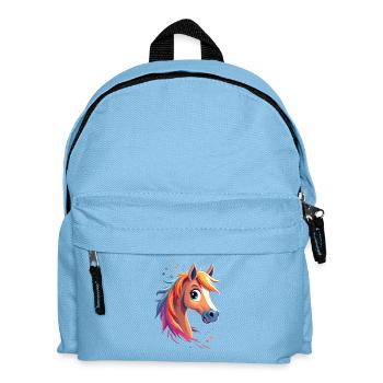 Colorful horse with rainbow mane - Kids' Backpack - light blue - Front