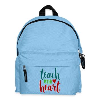 Teach with Heart Teacher Saying - Kids' Backpack - light blue - Front