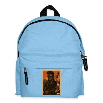 Rockabilly rétro rebelle avec fusée - Sac à dos Enfant - bleu clair - Devant