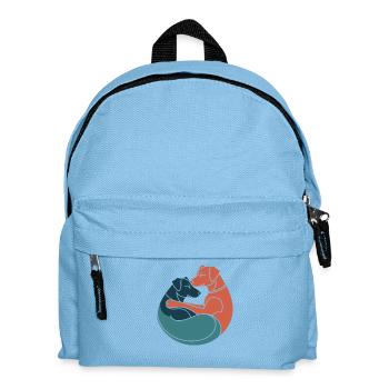 Dog Couple Hug Design - Kids' Backpack - light blue - Front