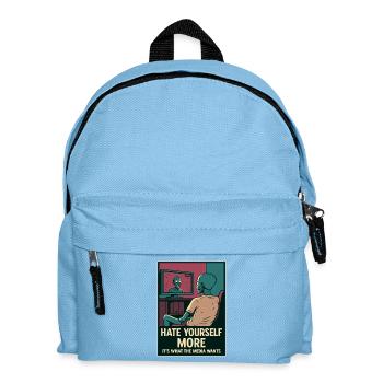 Gruseliges Skelett Zombie TV Spiegel Design - Kinder Rucksack - Hellblau - Vorne