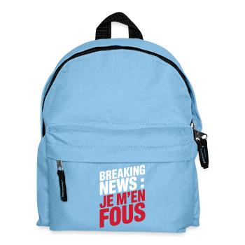 Breaking News I Don't Care Sarkastischer Humor - Kinder Rucksack - Hellblau - Vorne