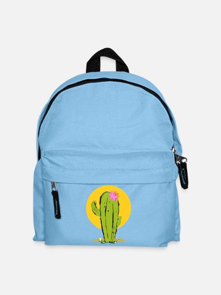 Cactus with Abstract Flower - Kids' Backpack - light blue