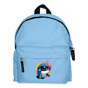 Cool dolphin with sunglasses - Kids' Backpack - light blue - Front