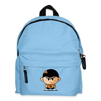 Fierce Cartoon Boy Illustration - Kids' Backpack - light blue - Front