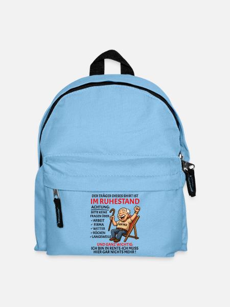 Rente Pension Ruhestand lustiges Rentner - Kinder Rucksack - Hellblau
