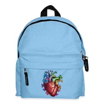 Lebendiges Herz mit Schmetterlingen - Kinder Rucksack - Hellblau - Vorne