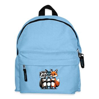 Cute Forest Animal Characters on Fabric - Kids' Backpack - light blue - Front