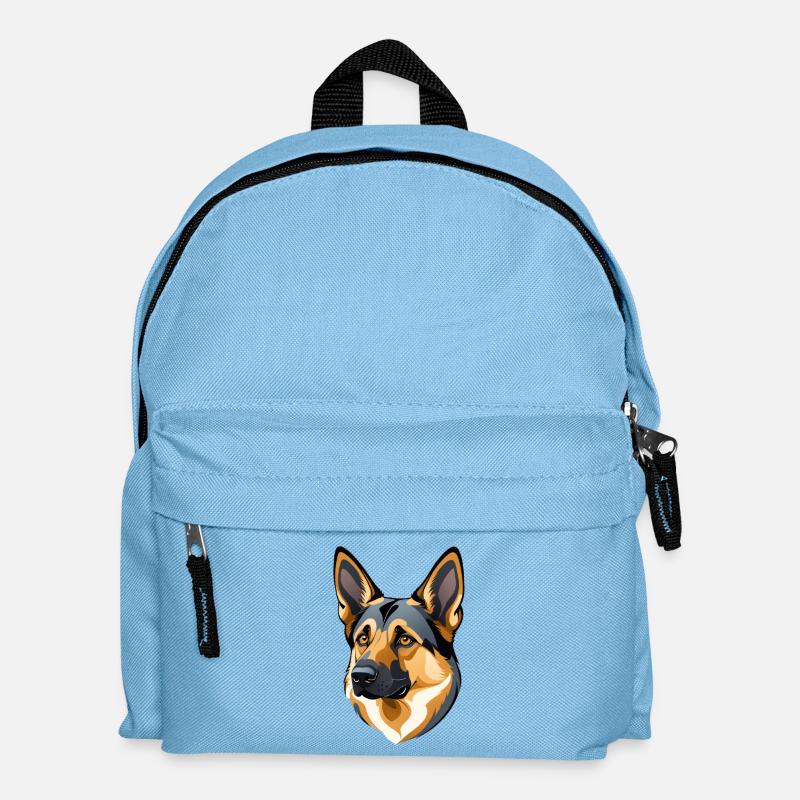 Gesicht eines deutschen Schäferhunds - Kinder Rucksack - Hellblau