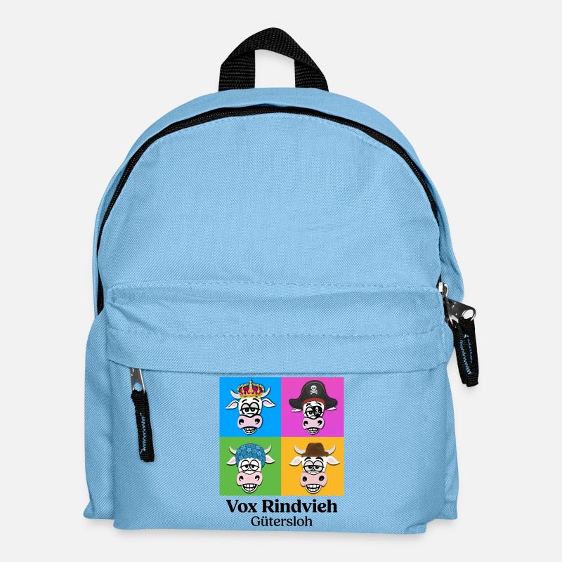 Quatuor de vaches VR avec texte - Sac à dos Enfant - bleu clair