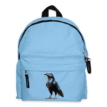 Raven, Crow, Bird, Raven Crow, Jackdaw, Black Raven - Kids' Backpack - light blue - Front